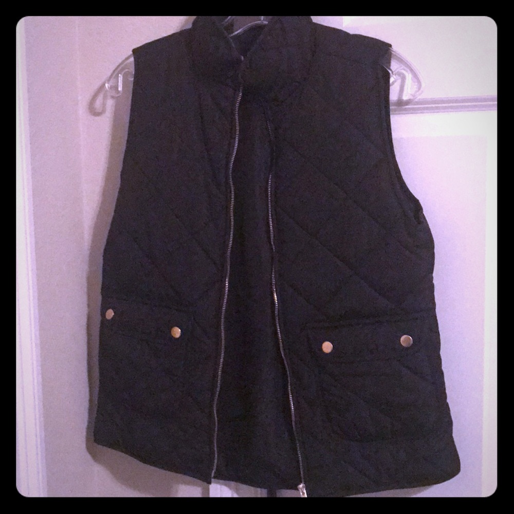 Black quilted vest